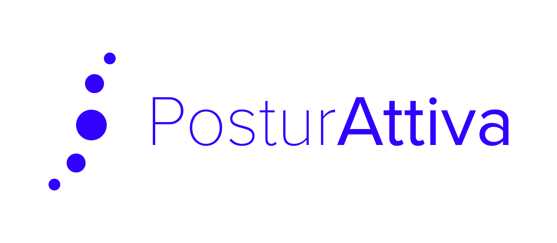 Logo PosturAttiva blu su fondo bianco